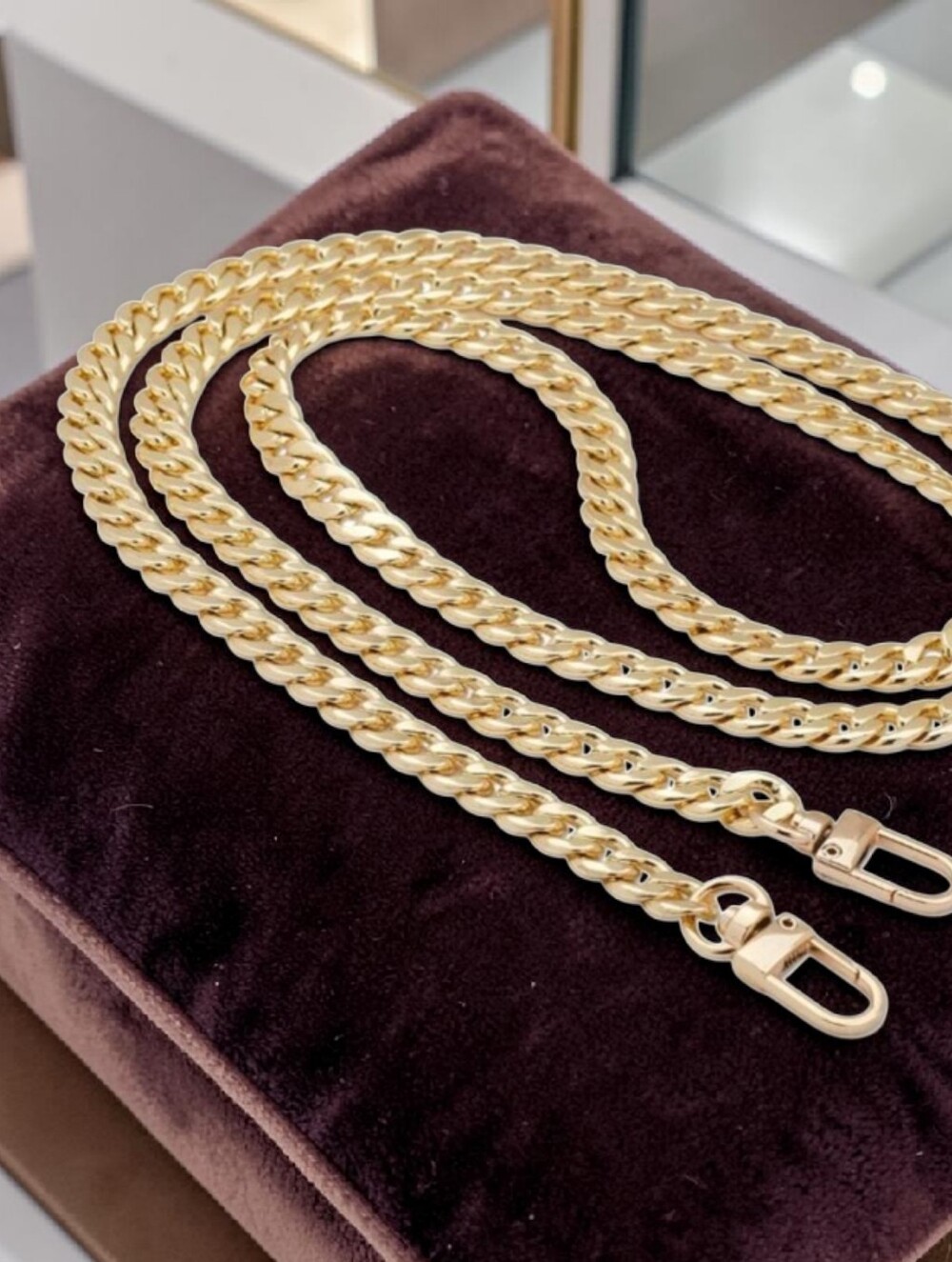 Crossbody Flat 48" Gold-Tone Chain Bag Strap